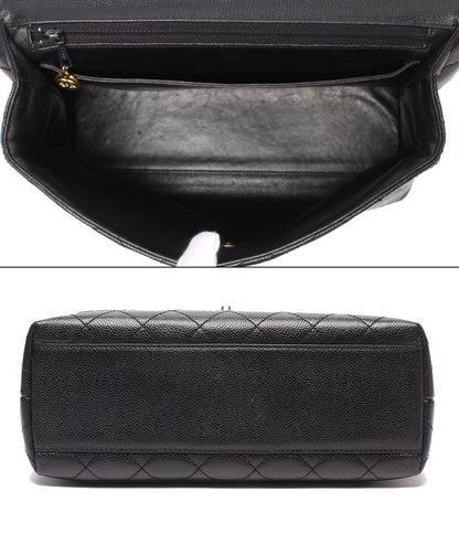 Chanel Handbag Gold Quilted Caviar Leather Single Flap — view 3