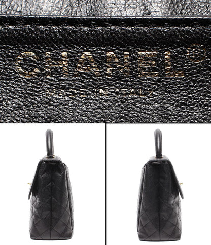 Chanel Handbag Gold Quilted Caviar Leather Single Flap — view 4