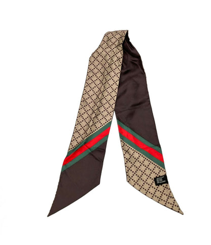 Gucci Ribbon Scarf Silk 100% GG Charm — view 2