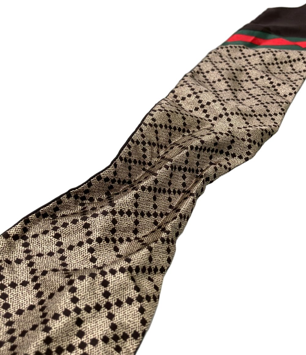 Gucci Ribbon Scarf Silk 100% GG Charm — view 6