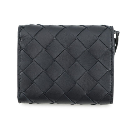 Bottega Veneta Trifold Wallet Intrecciato Andiamo Lambskin Navy — view 3