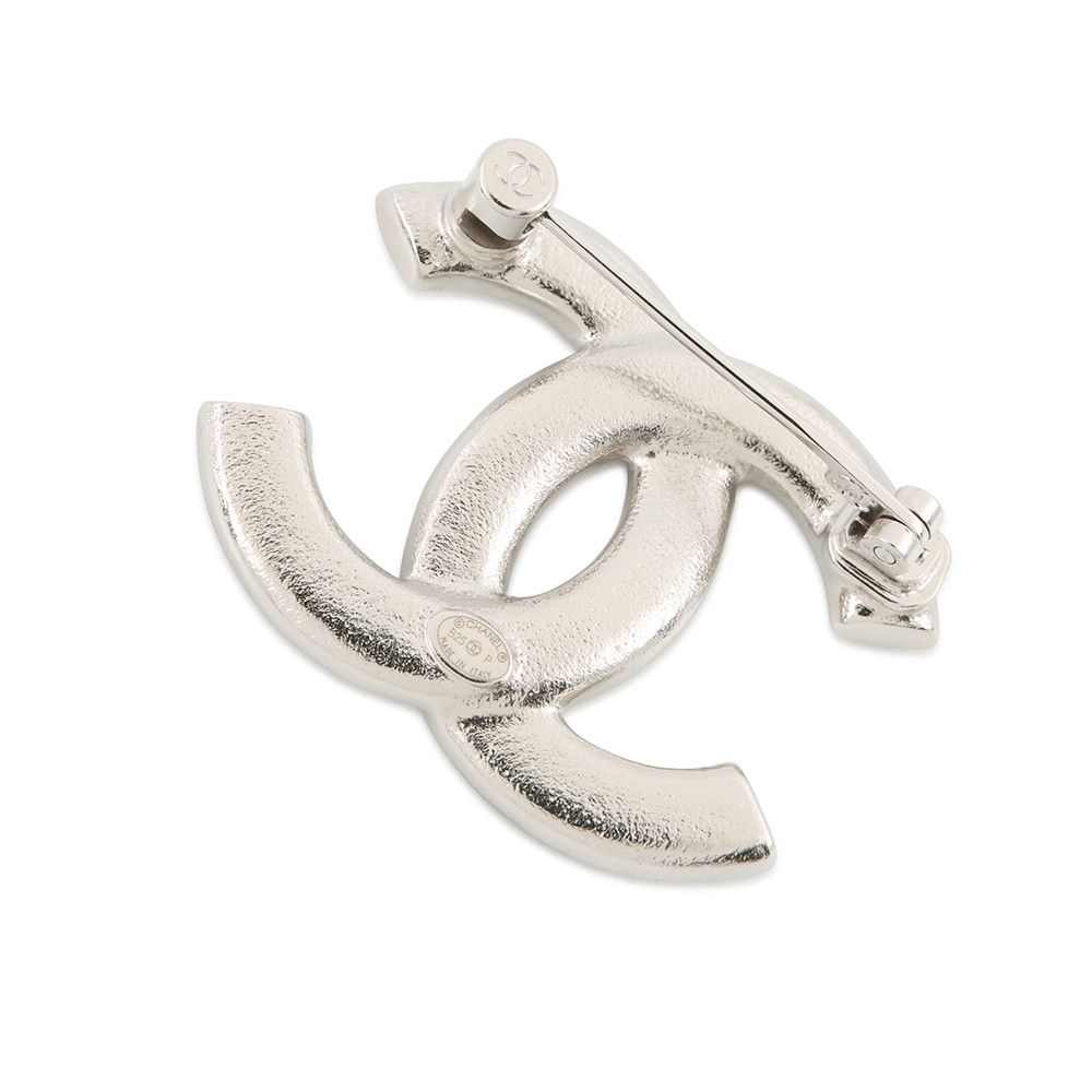 Chanel Brooch CC Logo Line Stone Faux Pearl — view 3