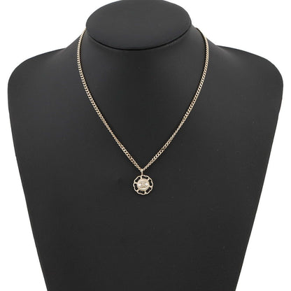 Chanel Necklace CC Logo Line Stone Faux Pearl Metal — view 4