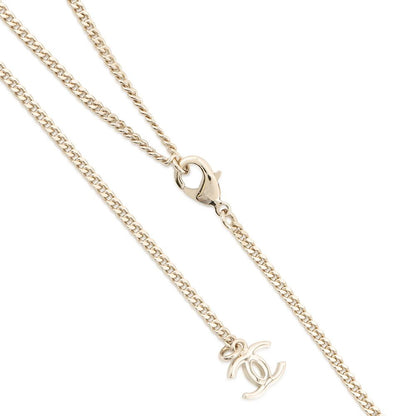 Chanel Necklace CC Logo Line Stone Faux Pearl Metal — view 5