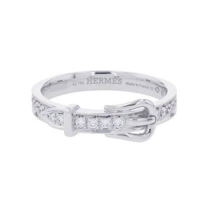 Hermes Ring Etriviere PM Diamond Total 18k White Gold