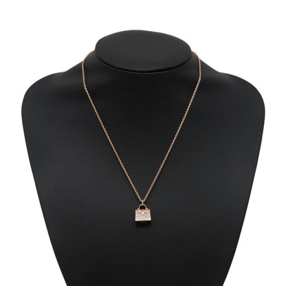 Hermes Necklace Amulet Kelly Diamond Total 18k Pink Gold Pendant — view 4
