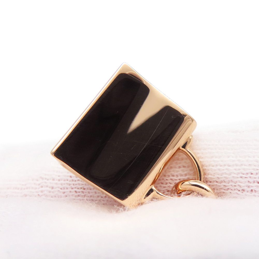 Hermes Necklace Amulet Kelly Diamond Total 18k Pink Gold Pendant — view 6