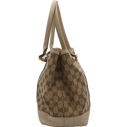 Gucci GG Canvas Tote Beige Leather Gold — view 3