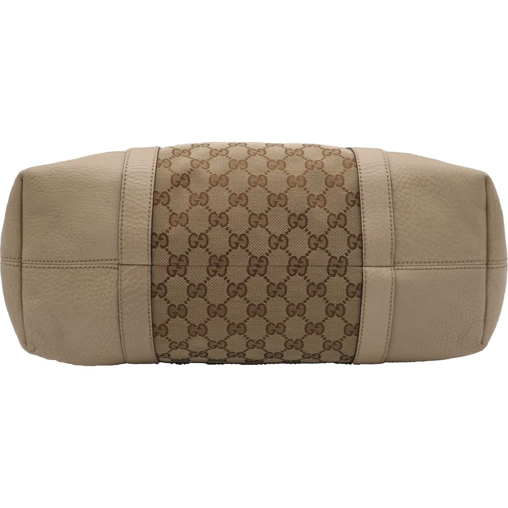 Gucci GG Canvas Tote Beige Leather Gold — view 5