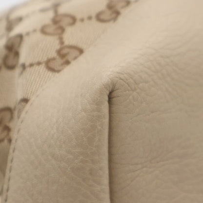 Gucci GG Canvas Tote Beige Leather Gold — view 6