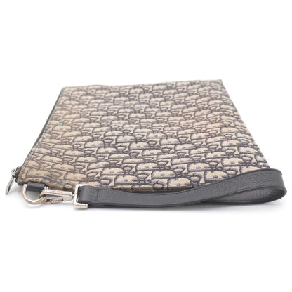 Dior White Jacquard Clutch Gray — view 3