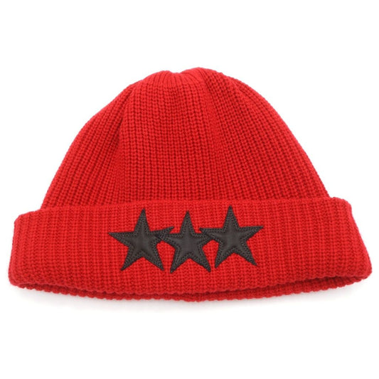 Chrome Hearts Beanie Star Patch Cashmere Vinyl Hat Red
