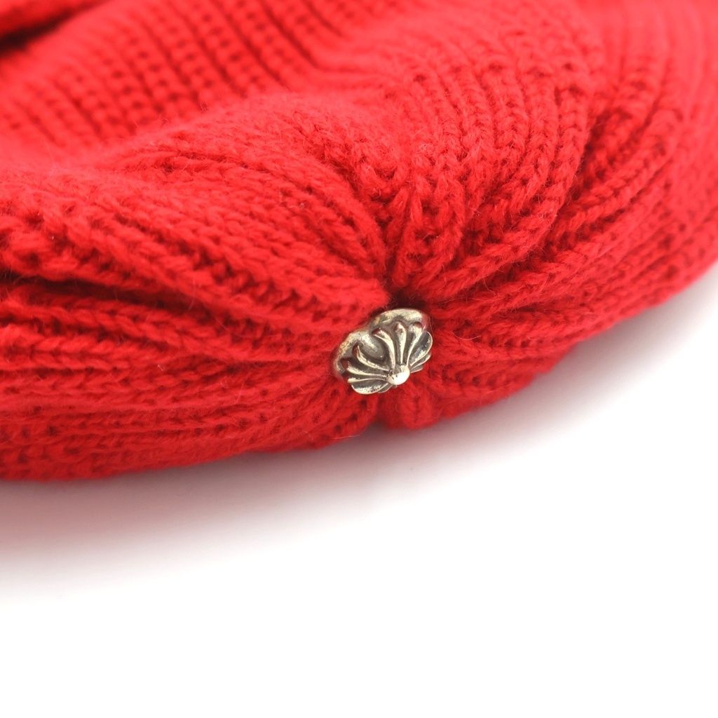 Chrome Hearts Beanie Star Patch Cashmere Vinyl Hat Red — view 6