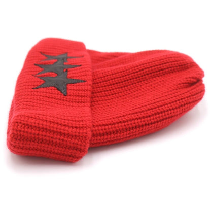 Chrome Hearts Beanie Star Patch Cashmere Vinyl Hat Red — view 4