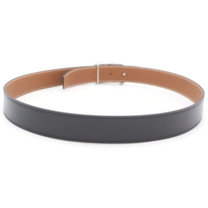 Hermes Cord Buckle Reversible Leather Belt Silver Black Brown — view 2