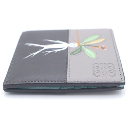 Loewe Suna Fujita Mandragora Bifold Compact Wallet Gray Leather — view 3