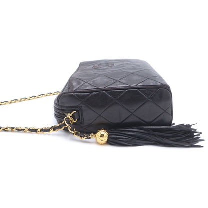 Chanel Quilted Lambskin Leather Cocobol Tassel Chain Shoulder Bag Gold Black — view 3