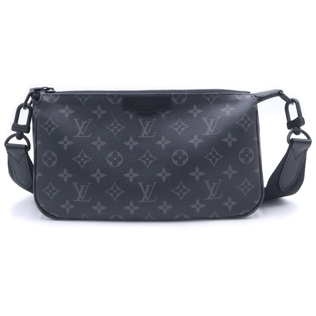 Louis Vuitton Monogram Eclipse Pochette Accessoire XL Shoulder Bag Black