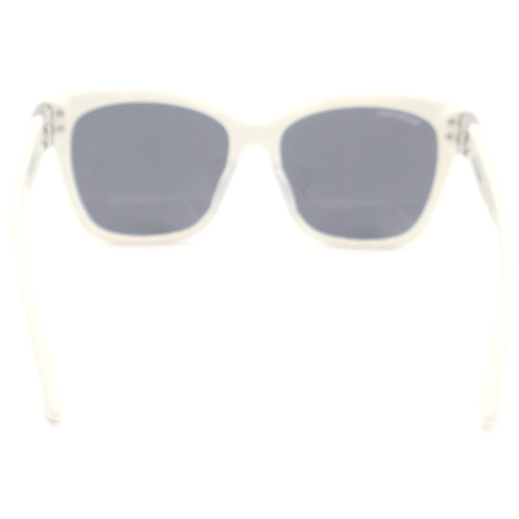 Balenciaga Dynasty Eyewear Square Frame Sunglasses White Silver — view 2