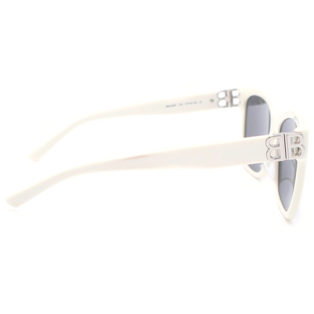 Balenciaga Dynasty Eyewear Square Frame Sunglasses White Silver — view 3