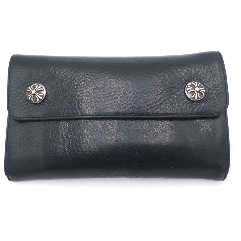 Chrome Hearts Wave Leather Wallet Black