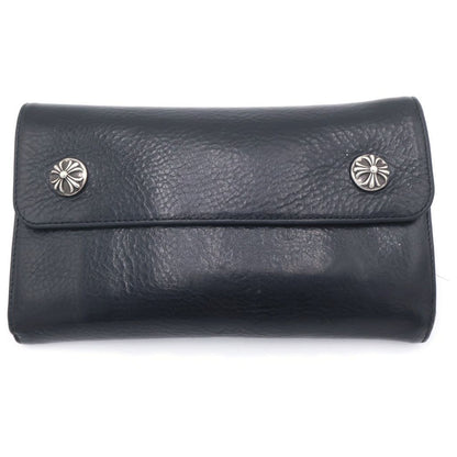 Chrome Hearts Wave Leather Wallet Black