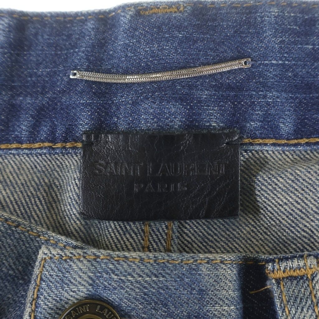 Saint Laurent Paris Straight Jeans Denim Pants Indigo — view 6