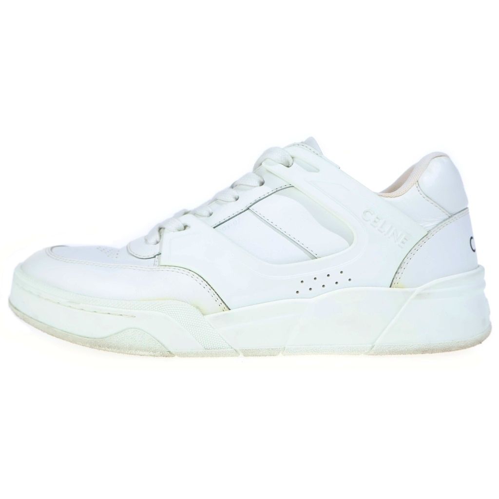 Celine Lace Up Low Cut Sneakers Shoes White