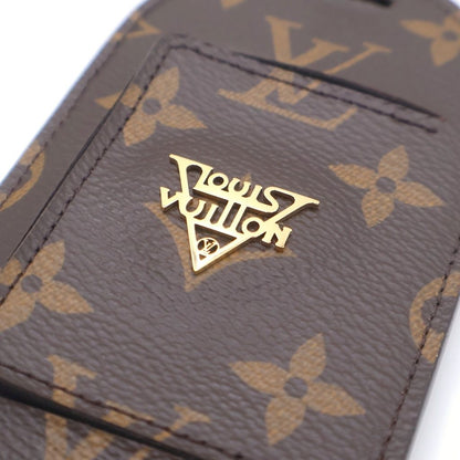 Louis Vuitton Shades Card Holder Monogram Neck Strap Case Brown — view 5