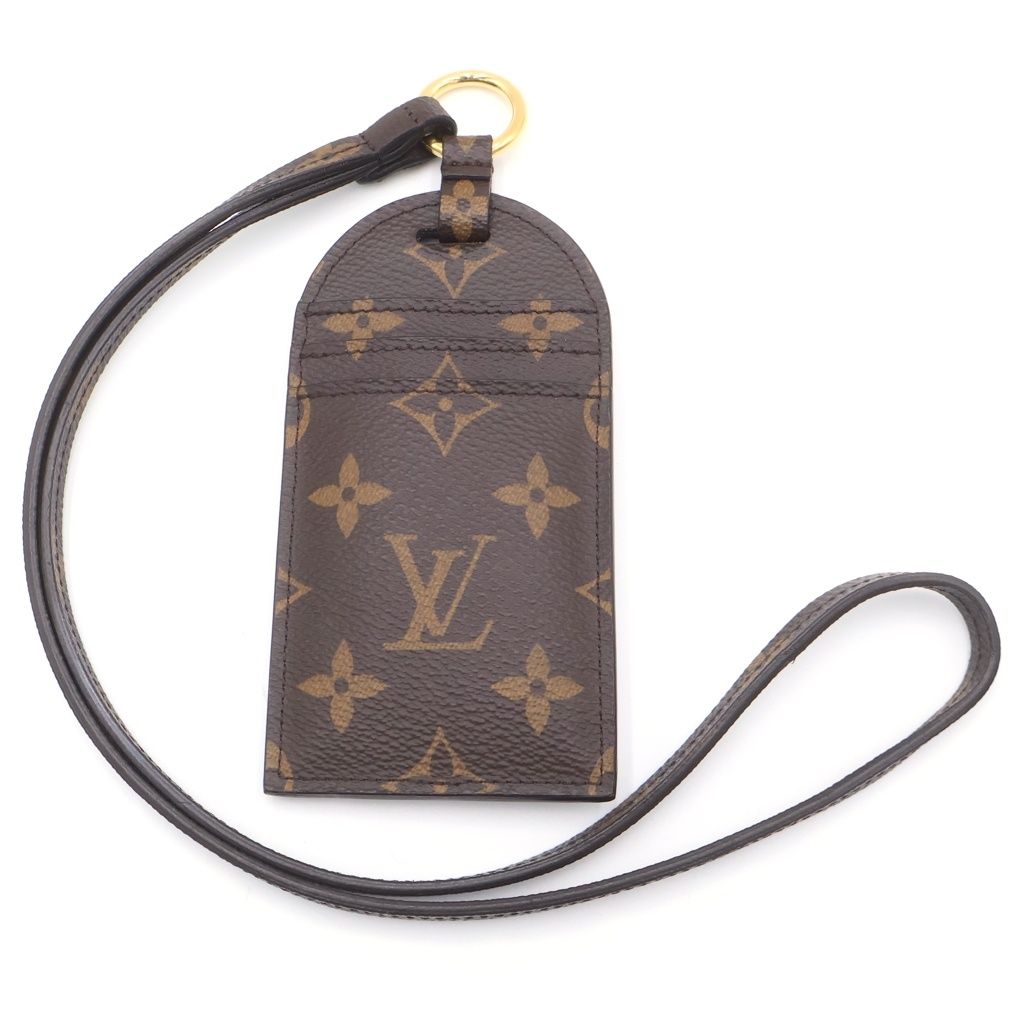 Louis Vuitton Shades Card Holder Monogram Neck Strap Case Brown — view 2