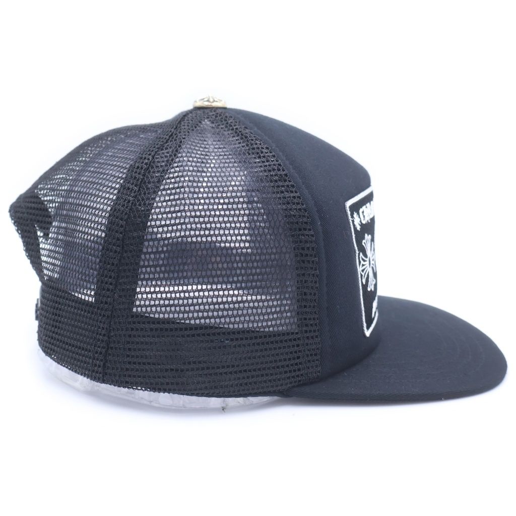 Chrome Hearts Trucker Cap CH Patch Mesh Truck Khaki Cap Hat Black — view 3