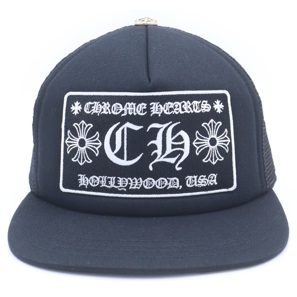 Chrome Hearts Trucker Cap CH Patch Mesh Truck Khaki Cap Hat Black — view 4