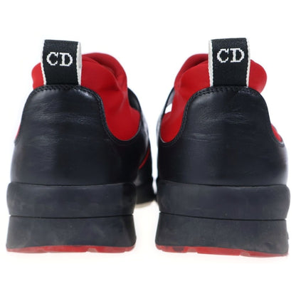 Dior Homme Leather Monk Strap Mesh Low Cut Sneakers Black Red — view 3