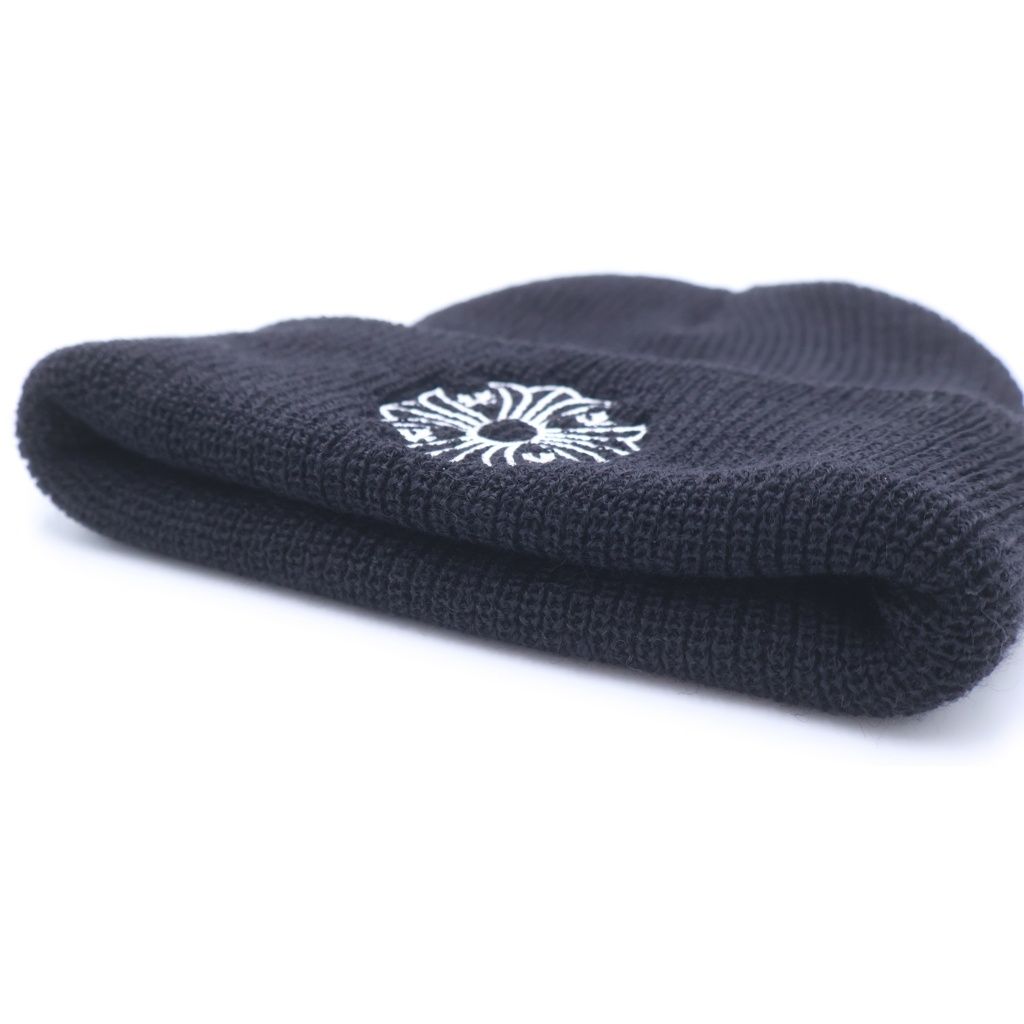Chrome Hearts Wool Watch Cap CH Plus Embroidery Vinny Knit Cap Hat Black — view 5