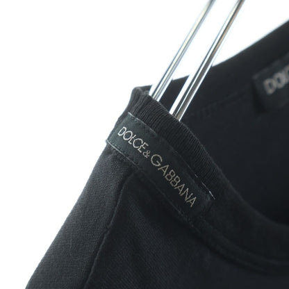 Dolce & Gabbana Front Cowboy Patch Crew Neck Short Sleeve Top T-Shirt Black — view 6