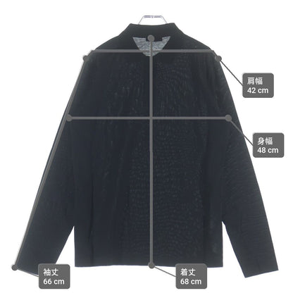 Prada Pique Long Sleeve Polo Shirt Black — view 9