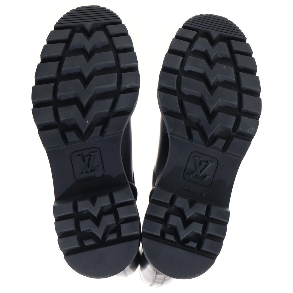 Louis Vuitton Territory Line Side Logo Flats Flava Boots Black — view 5