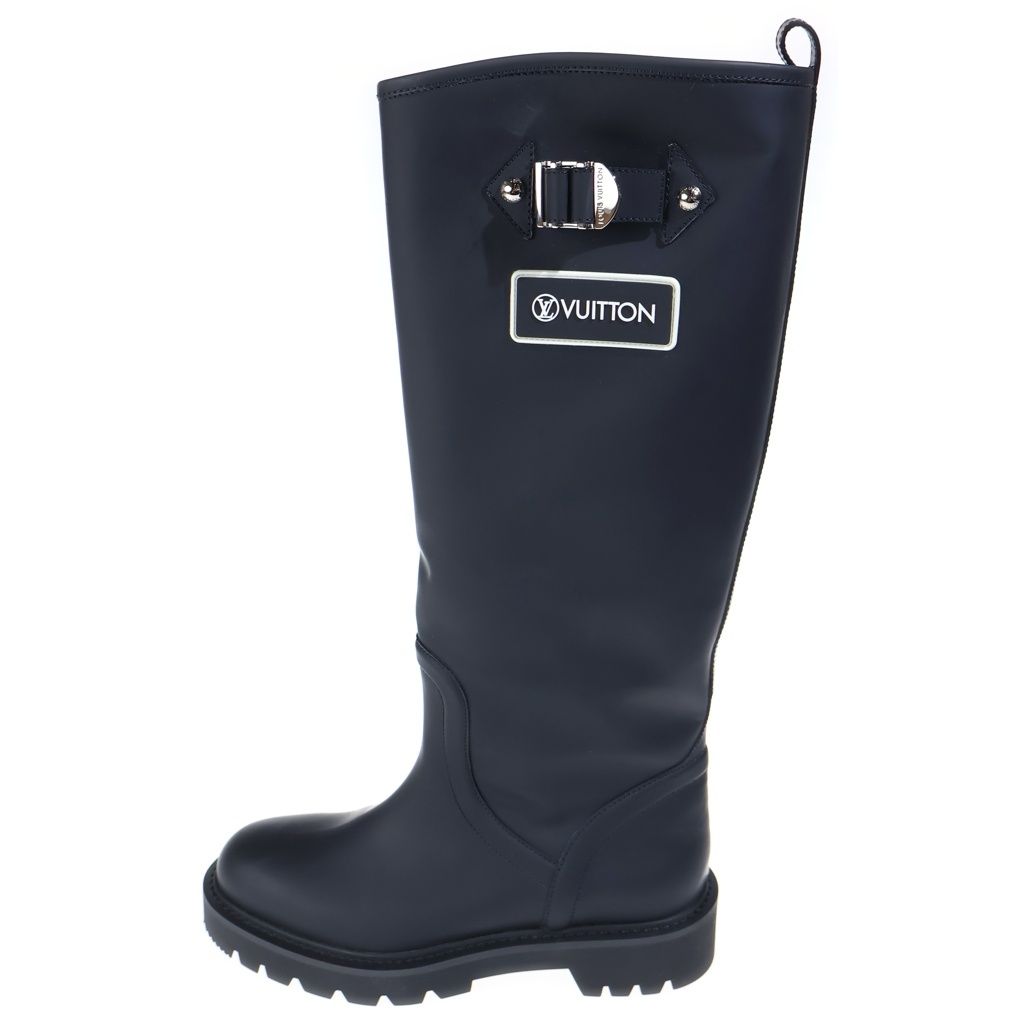 Louis Vuitton Territory Line Side Logo Flats Flava Boots Black