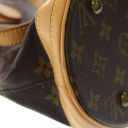 Louis Vuitton Monogram Bucket PM Tote Pouch Handbag Brown Gold Leather — view 8