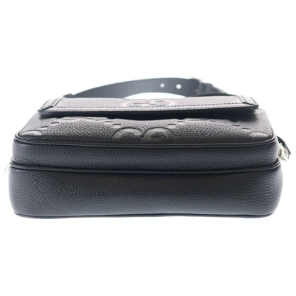 Gucci Jumbo GG Small Cross Belt Bag Leather Black — view 5