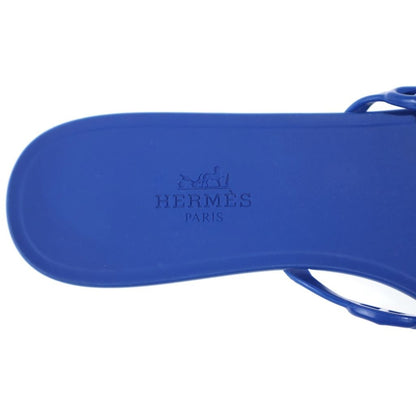 Hermes Rivage Chaine D'ancre Rubber Flat Sandals Blue — view 6