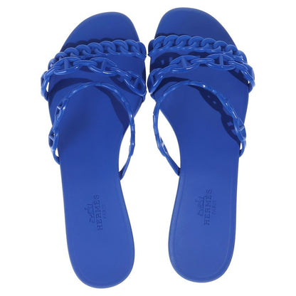 Hermes Rivage Chaine D'ancre Rubber Flat Sandals Blue — view 4