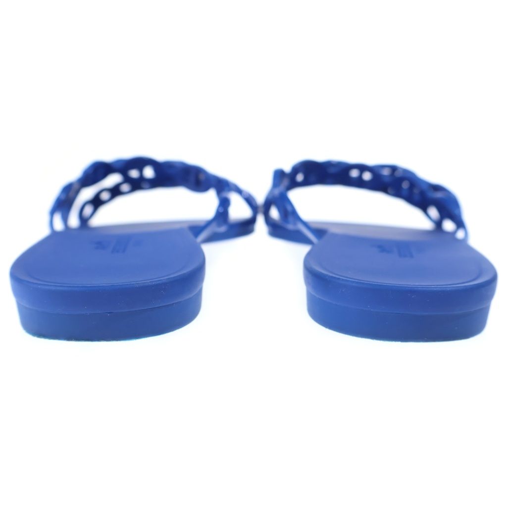 Hermes Rivage Chaine D'ancre Rubber Flat Sandals Blue — view 3