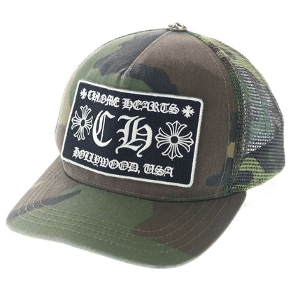 Chrome Hearts Trucker Cap CH Camouflage Mesh Hat with Patch Cross Ball