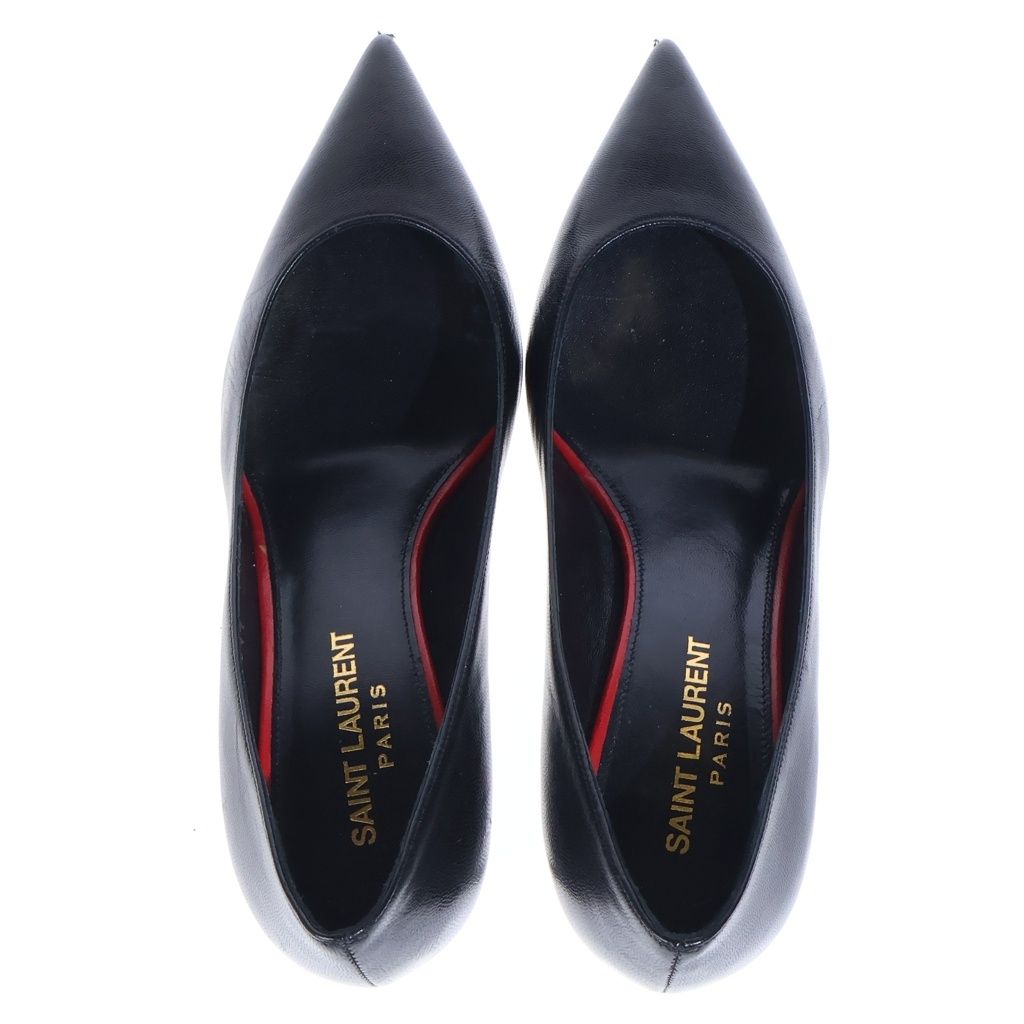 Saint Laurent Paris Pointed Toe High Heels Black — view 4