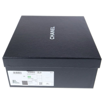 Chanel CC Logo Turnlock Leather Short Boots Black — view 6