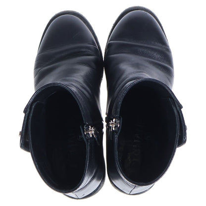 Chanel CC Logo Turnlock Leather Short Boots Black — view 4