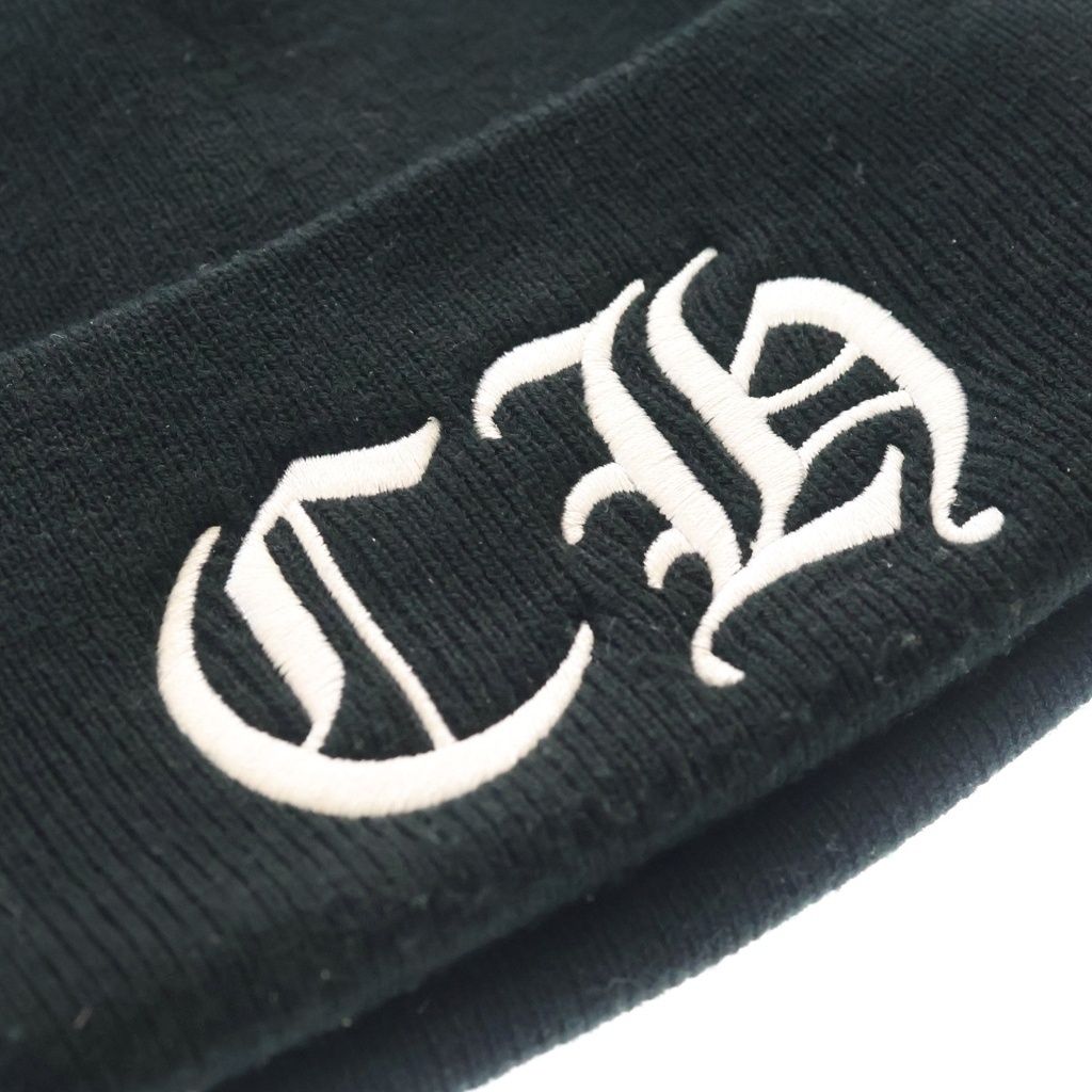 Chrome Hearts CH Logo Embroidery Beanie Knit Hat Black — view 5