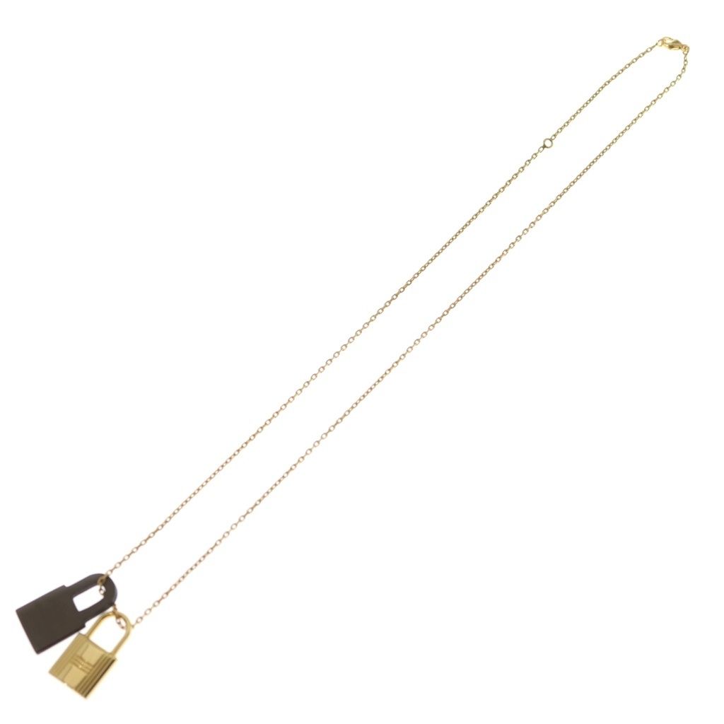 Hermes O'Kelly PM Necklace Pendant Chain Etoupe Swift Gold — view 2