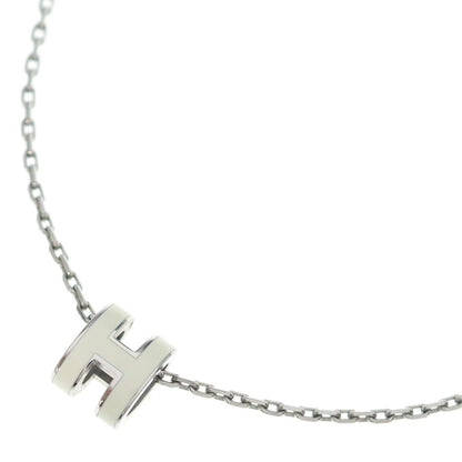 Hermes Pop Mini Necklace Pendant Chain Silver White